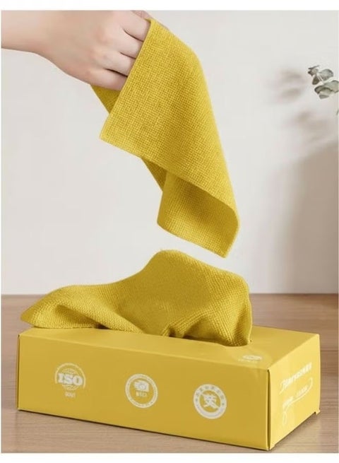 20-Piece Microfiber Cleaning Cloth Set with Magic Pull-Out Tissue Box – Multi-Purpose Retractable Cleaning Towels for Dishes, Car Glass, Windows, Home & Kitchen – Reusable Strong Cleaning Wipes